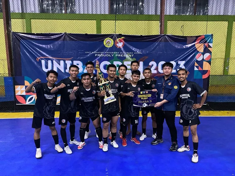 Mahasiswa Teknik Mesin berhasil meraih Juara 2 dalam UNIBA Cup bidang olah raga futsal