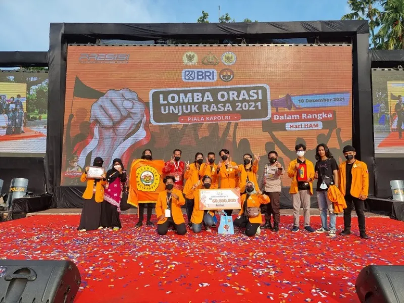 3 orang mahasiswa Teknik Mesin tergabung dalam Tim Lomba Orasi Unjuk Rasa POLDA 2021, berhasil meraih juara Harapan 3 tingkat Nasional